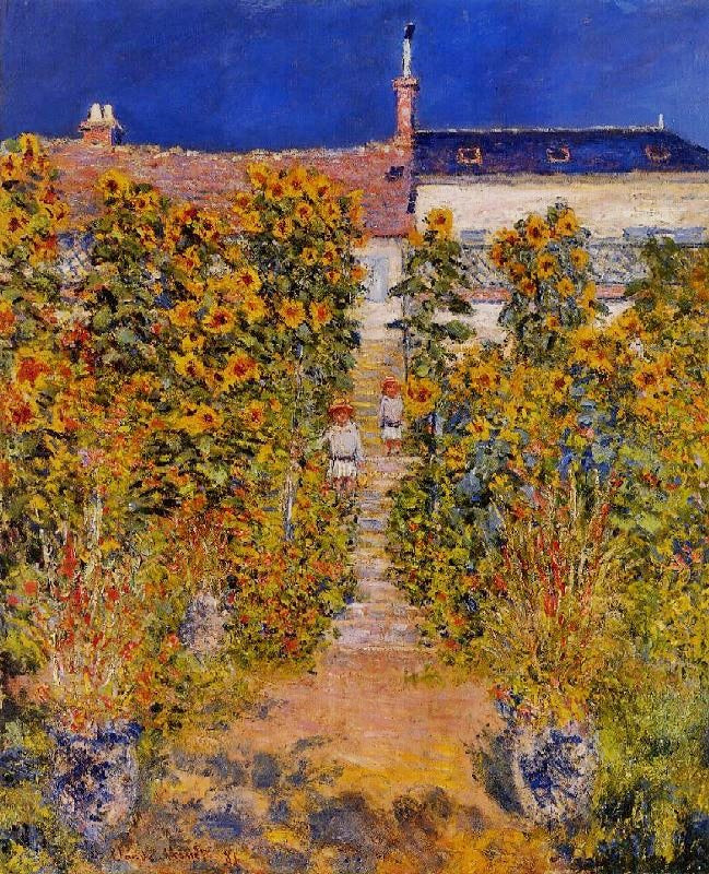 The Artist’S Garden At Vetheuil by Claude Oscar Monet