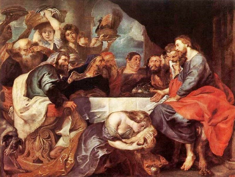Christ At Simon The Pharisee by Peter Paul Rubens