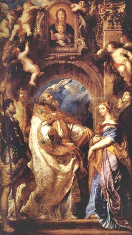 SAINT GREGORY WITH SAINTS DOMITILLA, MAURUS, AND PAPIANUS