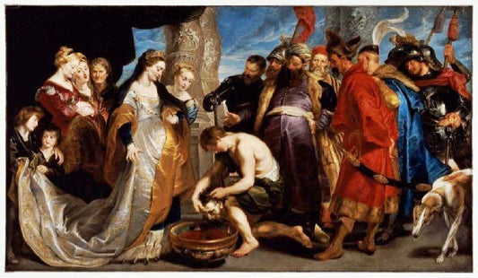 Head Of Cyrus Brought To Queen Tomyris by Peter Paul Rubens