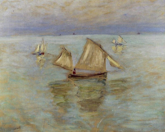 Fishing Boats At Pourville by Claude Oscar Monet
