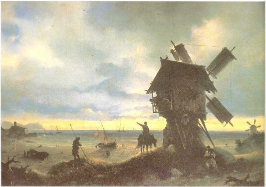 Windmill On The Sea Coast by Ivan Constantinovich Aivazovsk