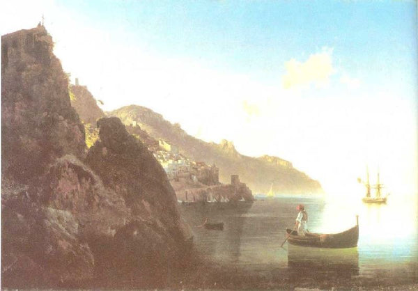 The Coast At Amalfi. by Ivan Constantinovich Aivazovsk