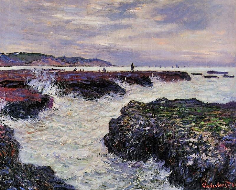 The Rocks At Pourville, Low Tide by Claude Oscar Monet