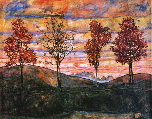 Four Trees by Egon Schiele
