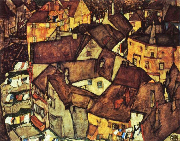 Krumau Town Crescent I by Egon Schiele