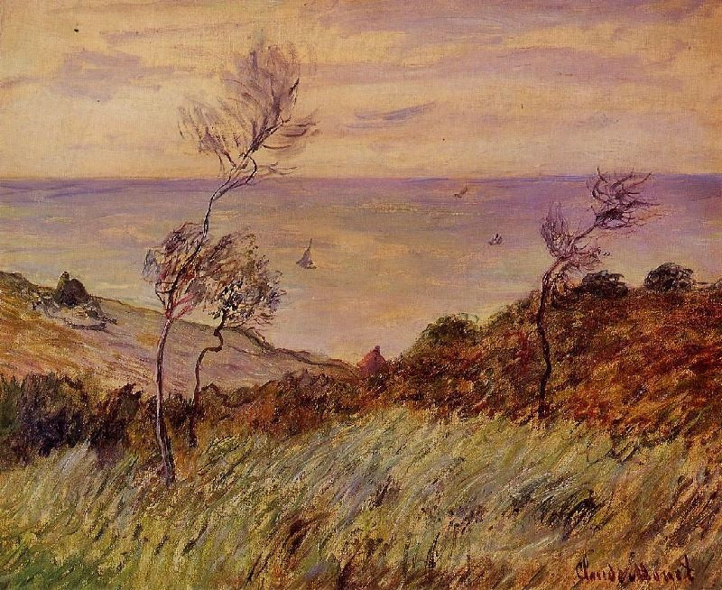 The Cliffs Of Varengeville, Gust Of Wind by Claude Oscar Monet
