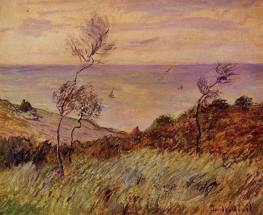 The Cliffs Of Varengeville, Gust Of Wind by Claude Oscar Monet