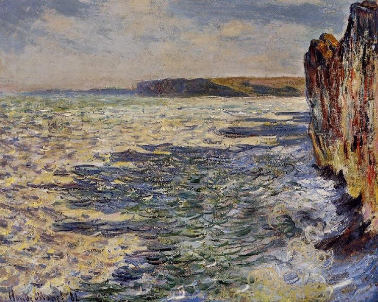 Waves And Rocks At Pourville by Claude Oscar Monet