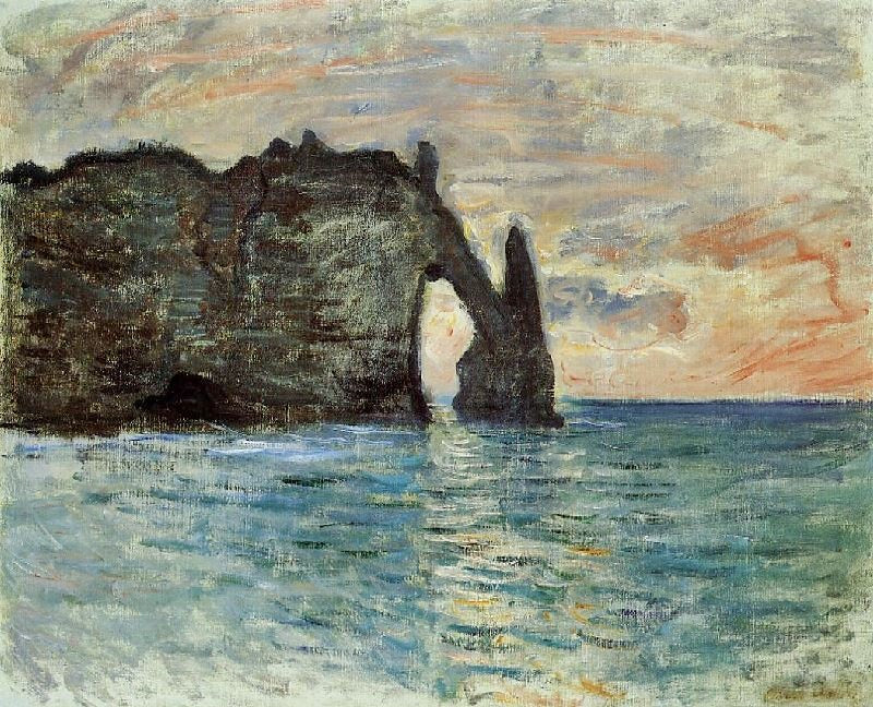 The Cliff At Etretat by Claude Oscar Monet