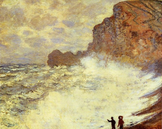 Stormy Weather At Etretat by Claude Oscar Monet