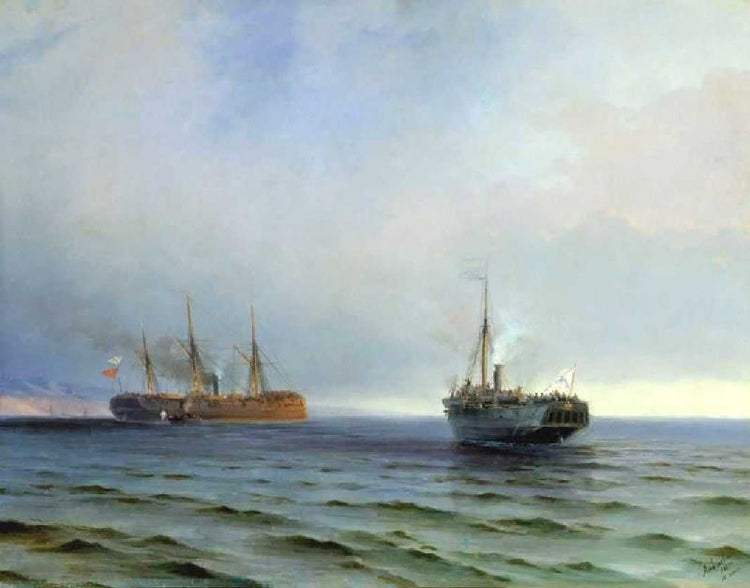 The Capture Of Turkish Nave On Black Sea by Ivan Constantinovich Aivazovsk