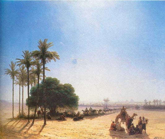 Caravan In Oasis, Egypt by Ivan Constantinovich Aivazovsk
