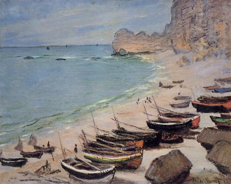 Boats On The Beach At Etretat by Claude Oscar Monet