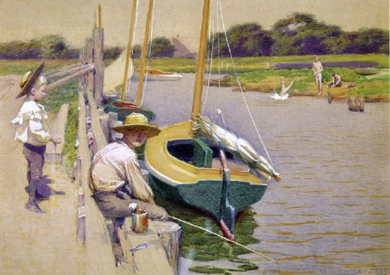 Fishing Off An Old Pier by Edward Potthast