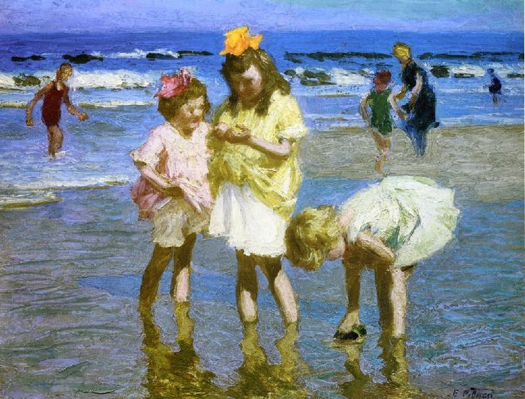 Three Girls At The Seashore by Edward Potthast