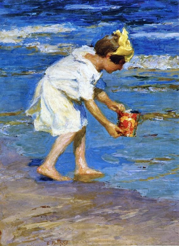 Girl With A Bucket by Edward Potthast