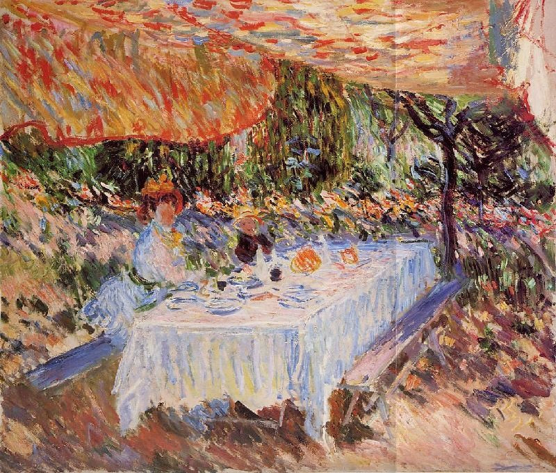 Luncheon Under The Canopy by Claude Oscar Monet
