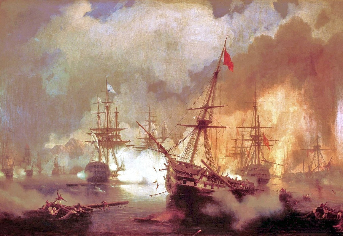 Sea Buttle Near Navarine by Ivan Constantinovich Aivazovsk