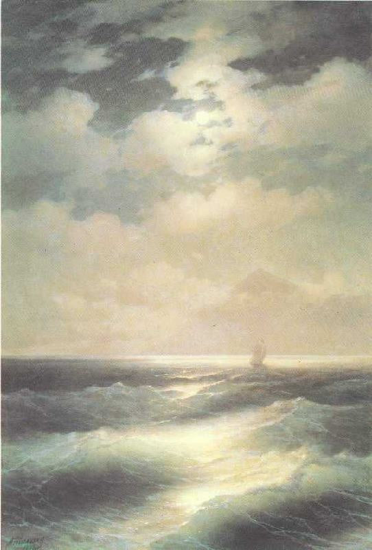 Sea View By Moonlight by Ivan Constantinovich Aivazovsk
