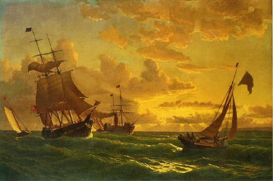 Shipping In Rough Waters by William Bradford