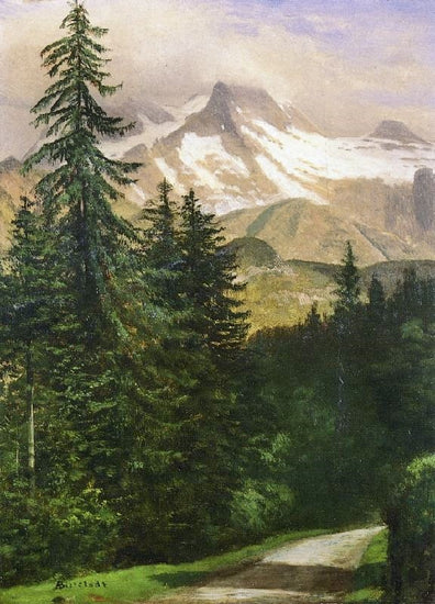 Landscape With Snow-Capped Mountains by Albert Bierstadt