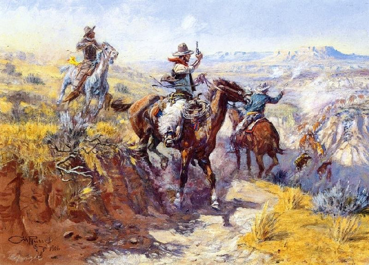 Smoking Them Out by Charles Marion Russell