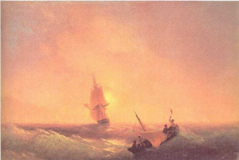 After Shipwreck by Ivan Constantinovich Aivazovsk