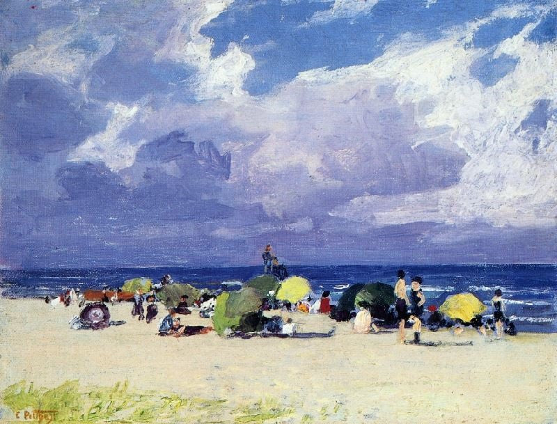 Purple Beach Scene by Edward Potthast