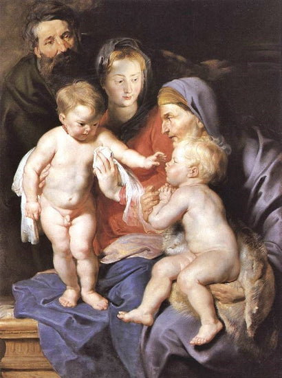 The Holy Family With Sts Elizabeth And John The Baptist by Peter Paul Rubens