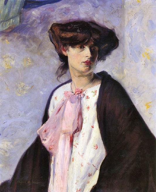 Woman With A Pink Bow by Alfred Henry Maurer