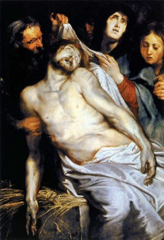 Lamentation, Christ On The Straw by Peter Paul Rubens