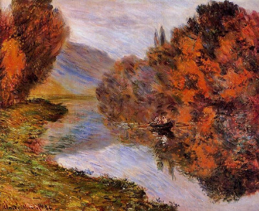 Rowboat On The Seine At Jeufosse by Claude Oscar Monet