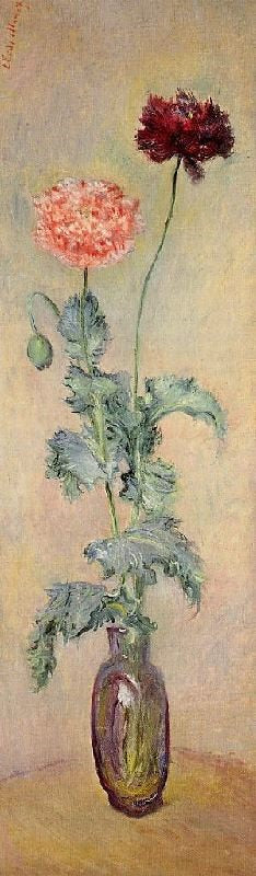 Red And Pink Poppies by Claude Oscar Monet