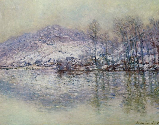 The Seine At Port Villez, Snow Effect by Claude Oscar Monet