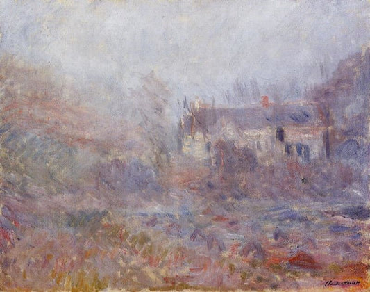 Houses At Falaise In The Fog by Claude Oscar Monet