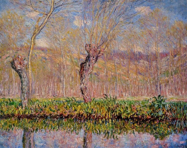 The Banks Of The River Epte In Springtime by Claude Oscar Monet