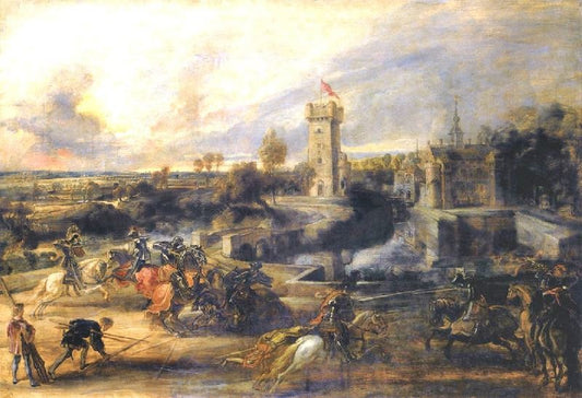 Tournament In Front Of Castle Steen by Peter Paul Rubens