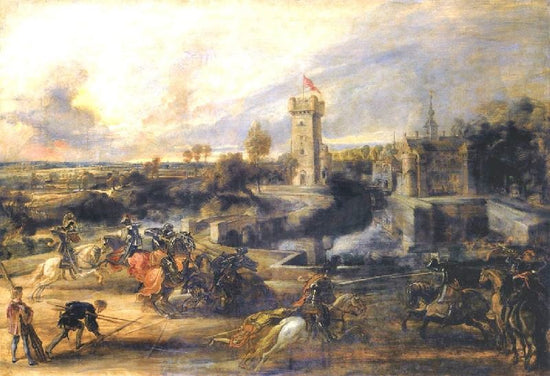 Tournament In Front Of Castle Steen by Peter Paul Rubens