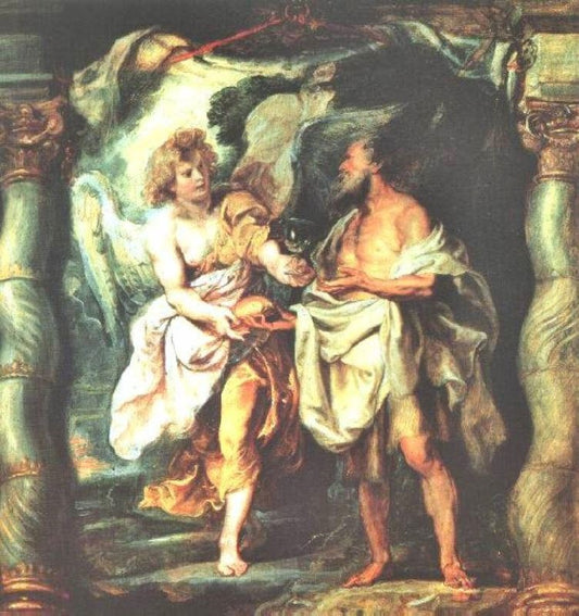 The Prophet Elijah Receiving Bread And Water From An Angel by Peter Paul Rubens