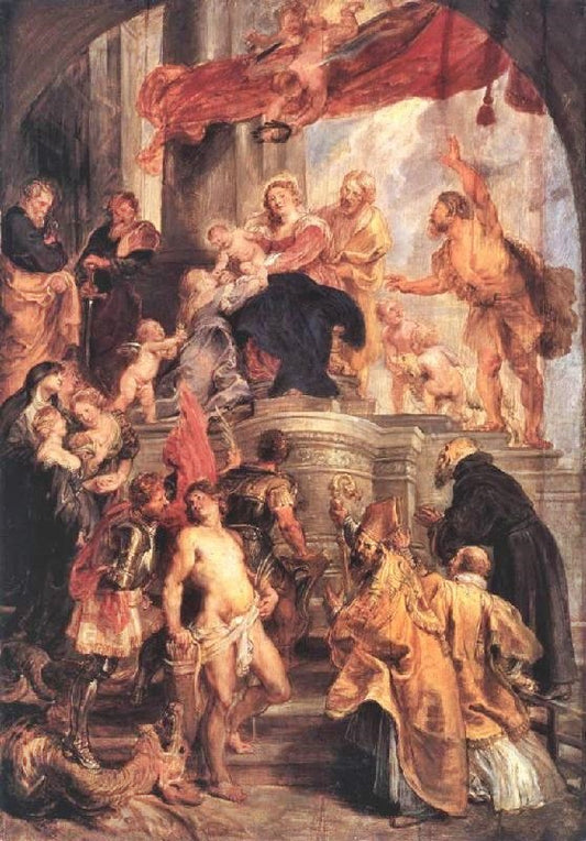 Virgin And Child Enthroned With Saints by Peter Paul Rubens