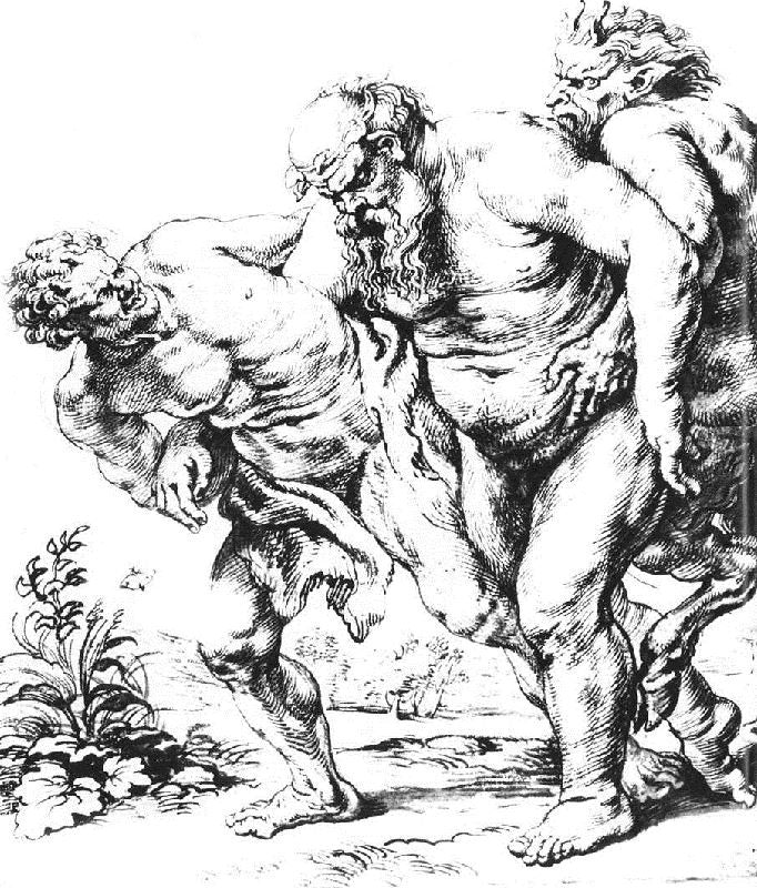 Silenus, Or Bacchus And Satyrs by Peter Paul Rubens