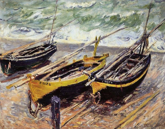 Three Fishing Boats by Claude Oscar Monet