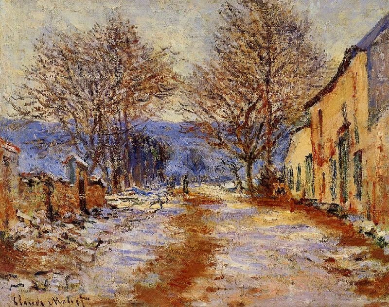 Snow Effect At Limetz by Claude Oscar Monet