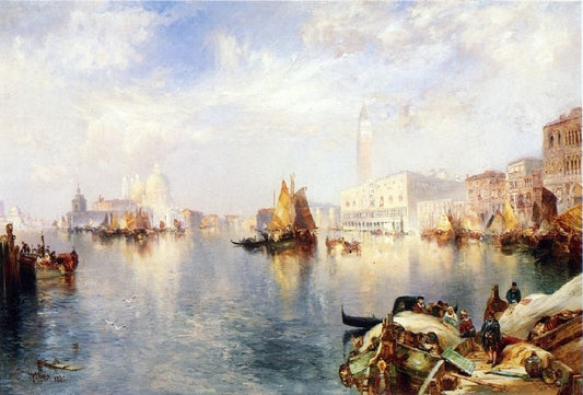 Venice, The Grand Canal With The Doge’S Palace by Thomas Moran