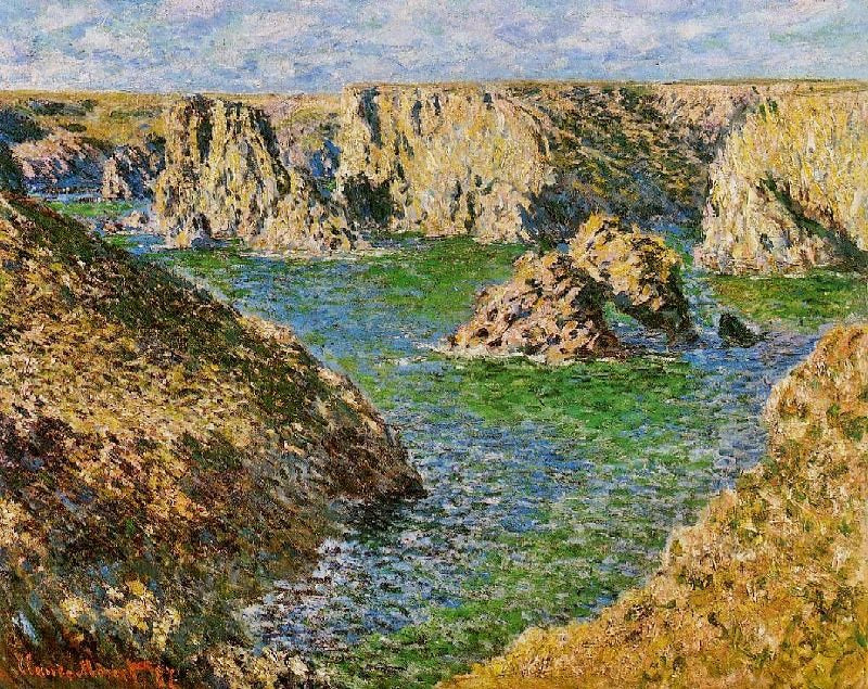Port Donnant, Belle Ile by Claude Oscar Monet