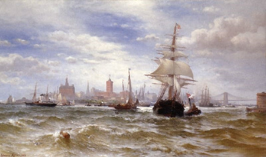 City And Harbor Of New York by Edward Moran