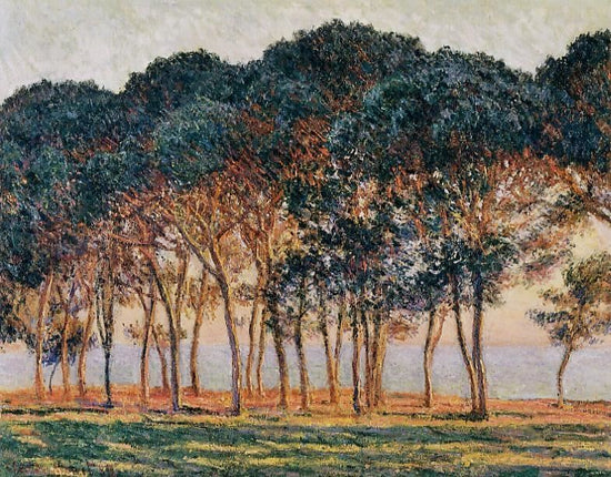 Under The Pine Trees At The End Of The Day by Claude Oscar Monet