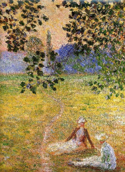 Evening In The Meadow At Giverny, Detail by Claude Oscar Monet