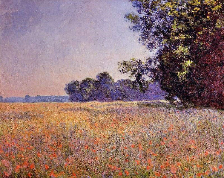 Oat And Poppy Field, Giverny by Claude Oscar Monet